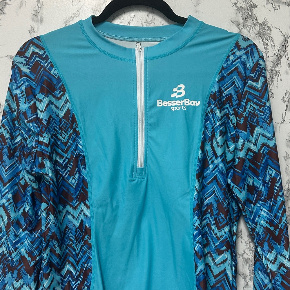 Women’s Long Sleeve Swim Shirt - Teal/Blue UPF 50+ Sun Protector - Picture 6 of 10